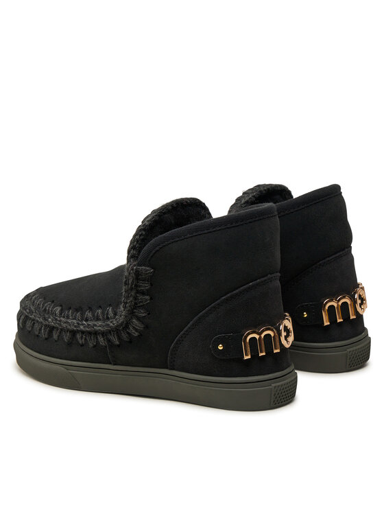 Mou Mou Śniegowce Eskimo Sneaker Big Metal Logo FW111008A Czarny