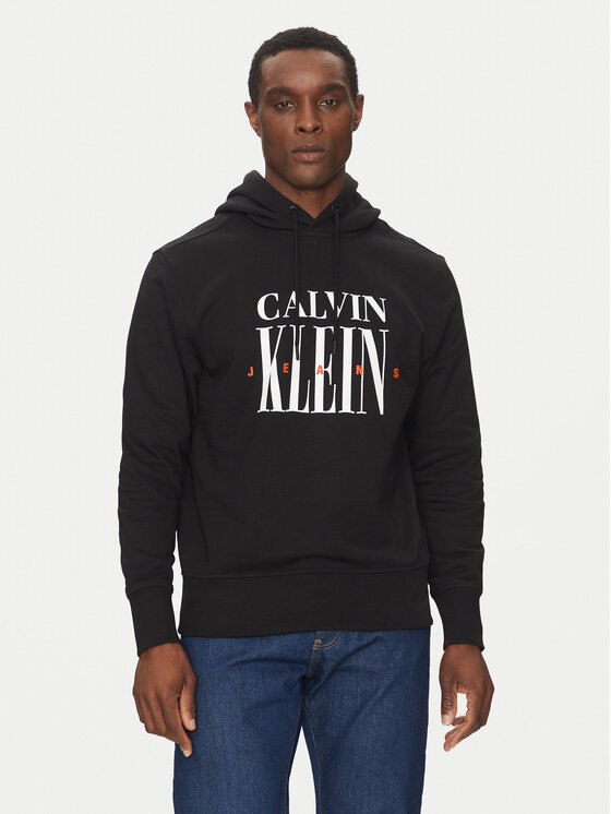 Calvin Klein Jeans Calvin Klein Jeans Džemperis ar kapuci Serif Font Graphic J30J327520 Melns Regular Fit