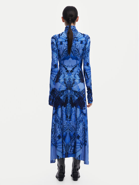 Desigual Desigual Každodenné šaty 24WWVK26 Modrá Slim Fit
