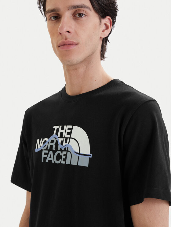 The North Face The North Face T-krekls Mountain Line NF0A8GUX Melns Regular Fit