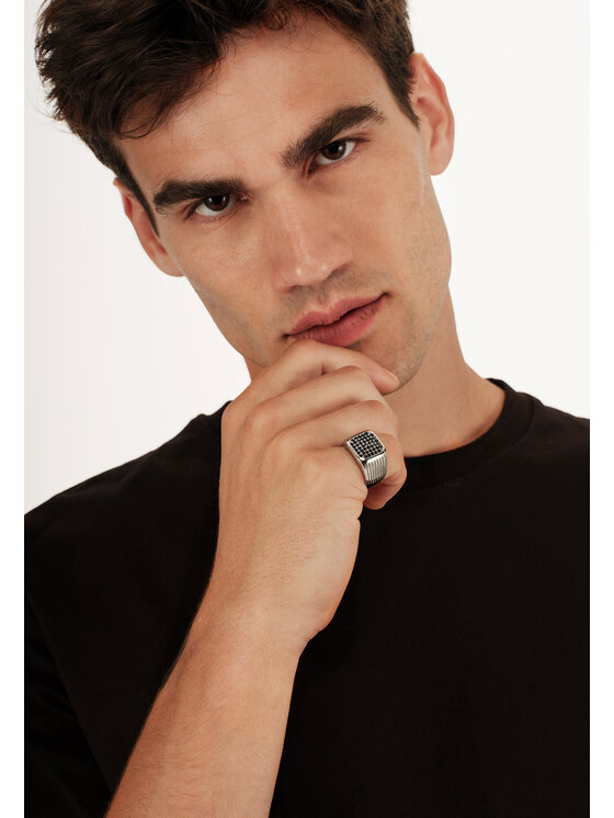 Breil Breil Anello STEEL & SPARK Nero