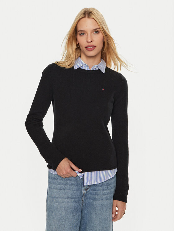 Tommy Hilfiger Tommy Hilfiger Svetr WW0WW44161 Černá Regular Fit