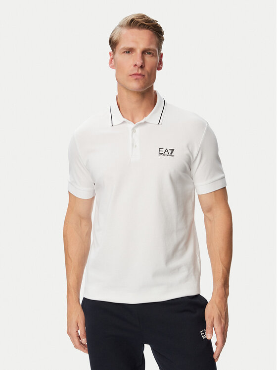 EA7 Emporio Armani EA7 Emporio Armani Polo marškinėliai 8NPF16 PJVUZ 1100 Balta Slim Fit