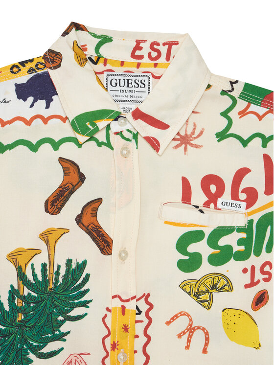 Guess Guess Srajca L6GH02 WG5V0 Bež Regular Fit