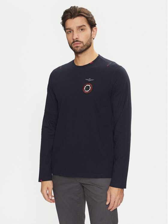 Aeronautica Militare Aeronautica Militare Longsleeve krekls 242TS2314J564 Tumši zils Regular Fit