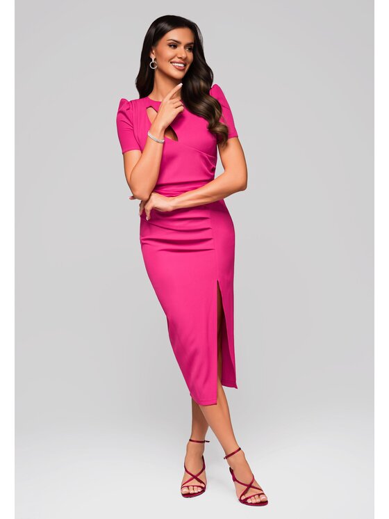 Ombre Ombre Sukienka koktajlowa LA-OM-DLR150 Różowy Regular Fit