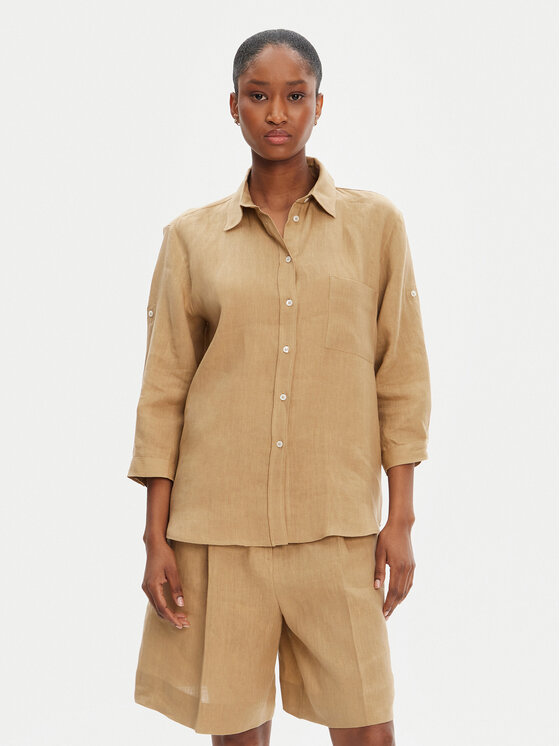 Marella Marella Košile Boboli1 2515111232 Béžová Regular Fit