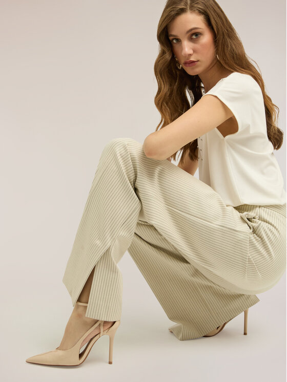 Motivi Motivi Pantaloni di tessuto P024Q004486N0S1 Bianco Over Fit