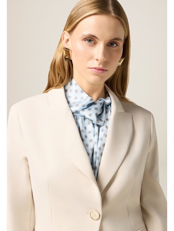 Oltre Oltre Giacca di transizione Q796R104589N011 Crema Regular Fit