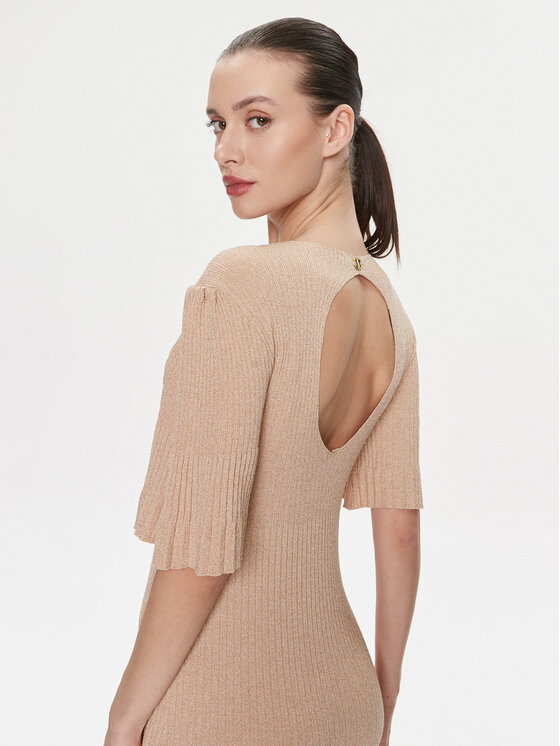 TWINSET TWINSET Trikotažinė suknelė 241TP3402 Smėlio Regular Fit