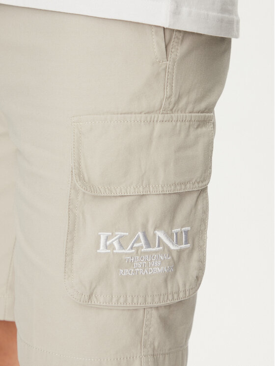 Karl Kani Karl Kani Шорти от плат Retro Washed 60100045 Бял Regular Fit