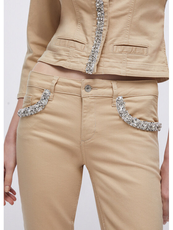 Liu Jo Liu Jo Spodnie materiałowe WA6260T367AP9253 Beżowy Slim Fit
