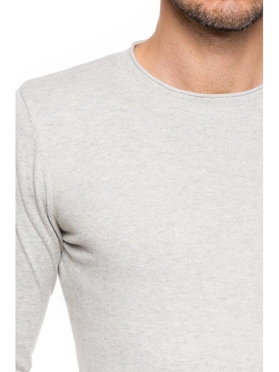 Tom Tailor Tom Tailor Sweter CREW-NECK SWEATER Szary Regular Fit
