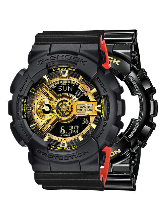 Casio Casio Zegarek SET GA-110GB-1AER + BEZEL 10358741 + PASEK 1057714 Czarny