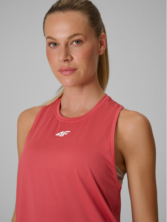 4F 4F Koszulka techniczna BASIC+ Koralowy Regular Fit