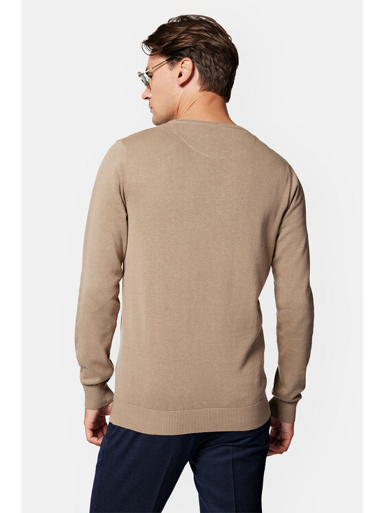 Lancerto Lancerto Sweter Tony SW073223000073 Beżowy Regular Fit