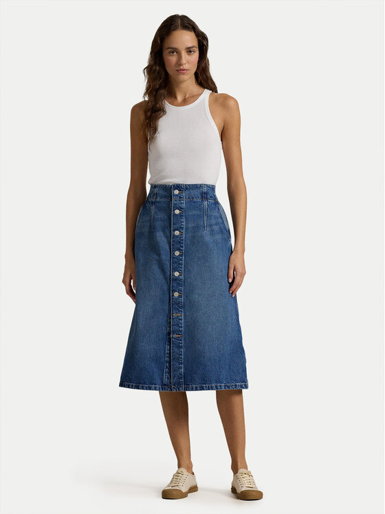 Polo Ralph Lauren Polo Ralph Lauren Spódnica jeansowa 211959036001 Niebieski Regular Fit