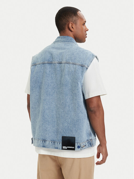 Karl Lagerfeld Jeans Karl Lagerfeld Jeans Kamizelka B2M14024 Niebieski jasny Regular Fit