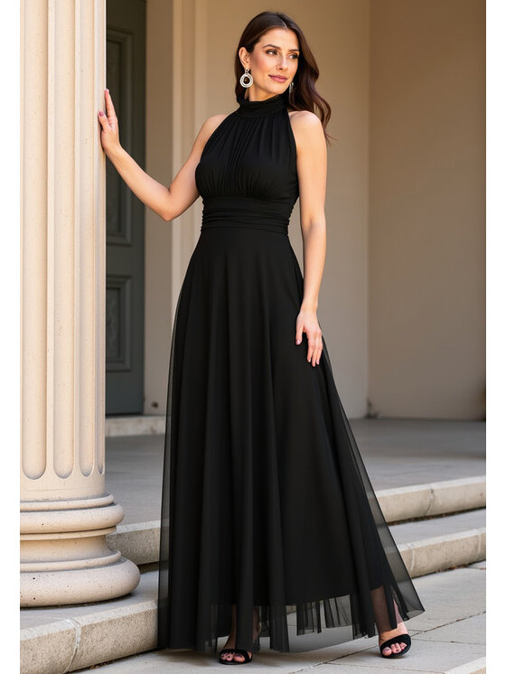FIGL FIGL Abito da sera M1173 Nero Flared Fit