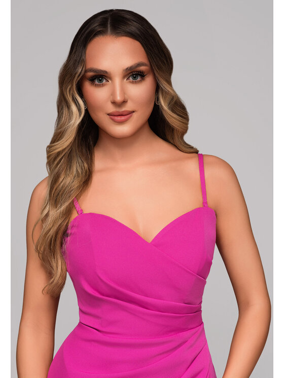 Ombre Ombre Sukienka wieczorowa LA-OM-DLR094 Różowy Regular Fit