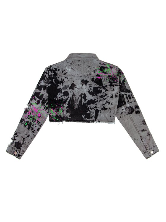 MissDenim MissDenim Kurtka jeansowa Cropped Szary Cropp Fit