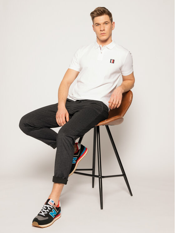 Tommy Hilfiger Tommy Hilfiger Polo marškinėliai Icon Mini Badge MW0MW13077 Balta Regular Fit