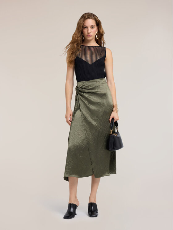 Motivi Motivi Gonna midi 1068Q001249N035 Verde A-Line Fit