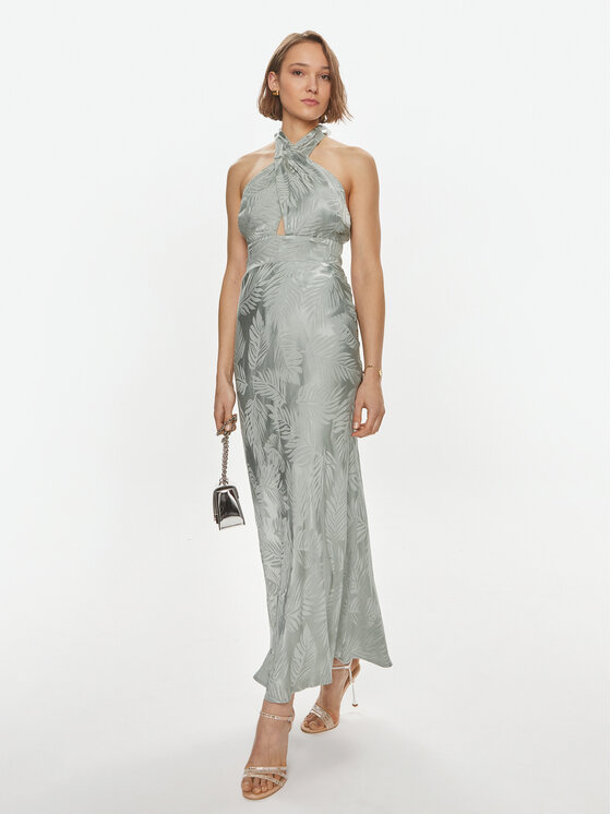Guess Guess Večerní šaty Sl Aubree W4GK60 WFDF0 Zelená Regular Fit