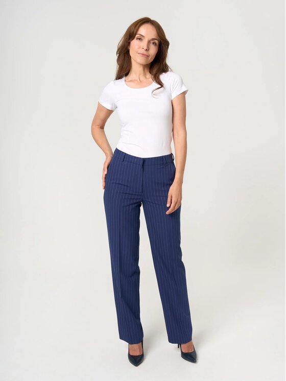 Willsoor Willsoor Spodnie materiałowe 68126 Granatowy Regular Fit