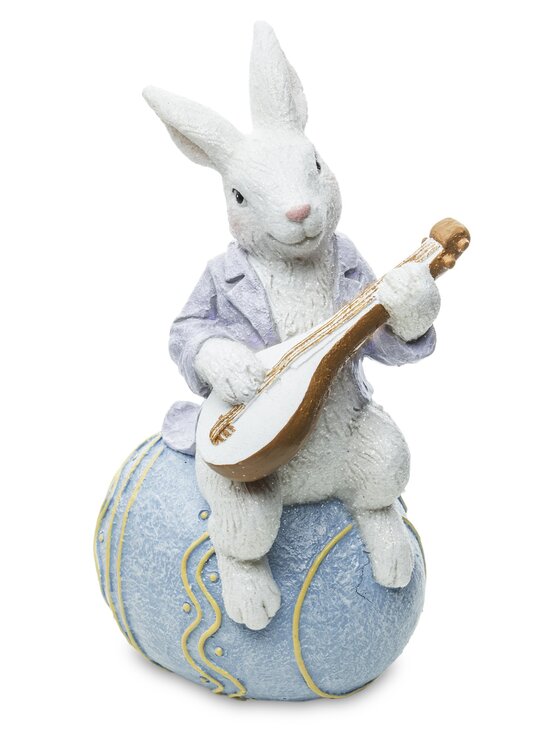 MIAhome MIAhome Figurka królik MUZYK 18x8x9,5 cm MANDOLINISTA Kolorowy
