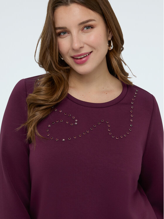 Fiorella Rubino Fiorella Rubino Bluza G897L009260N039 Bordowy Flared Fit