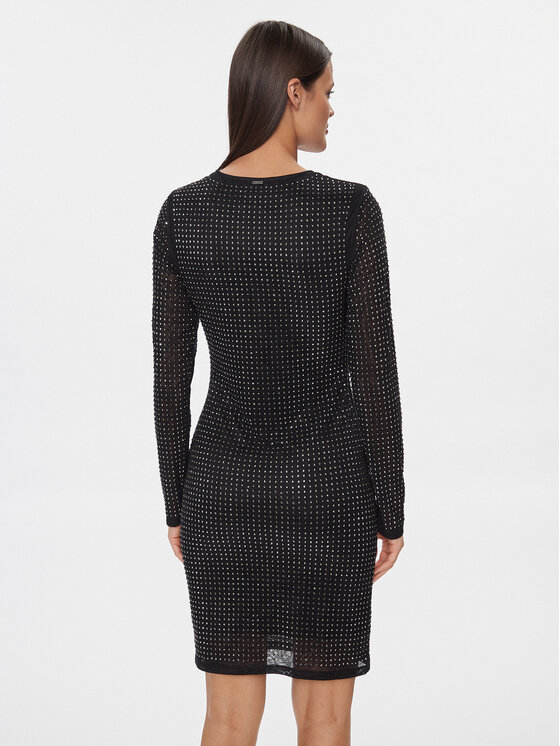 Guess Guess Kokteilinė suknelė W4RK46 KBZX0 Juoda Bodycon Fit