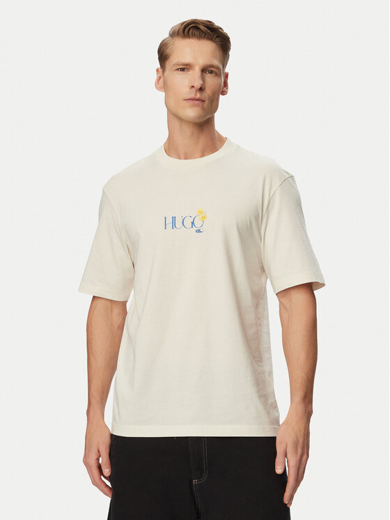 HUGO HUGO Тишърт Nulaxo 50560093 Бял Regular Fit