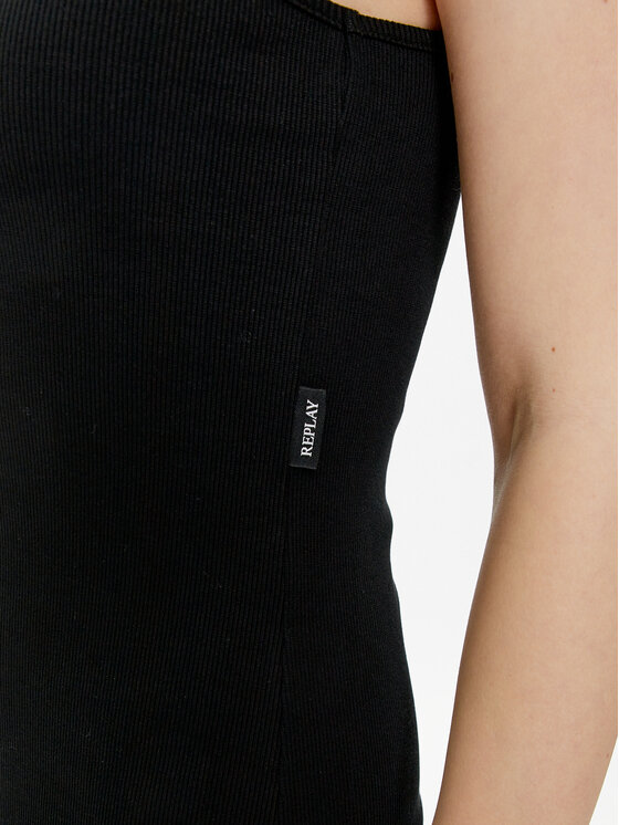 REPLAY Replay Трикотажна сукня W9074.000.23587 Чорний Slim Fit