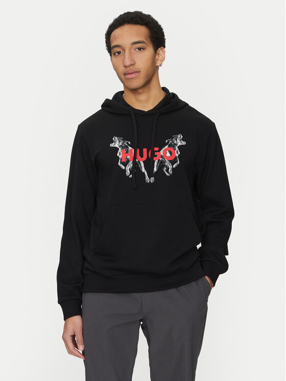 HUGO HUGO Pulóver Dueleyo 50530580 Fekete Regular Fit