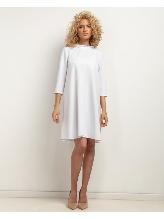 Tessita Tessita Sukienka koktajlowa SUKIENKA_T442 _1_S Biały Loose Fit