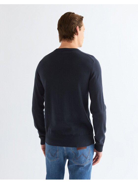 Wrangler Wrangler Sweter CREW NECK KNIT Niebieski Regular Fit