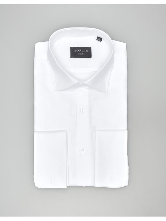Borgio Borgio Koszula fabrizia 00578 Biały Slim Fit