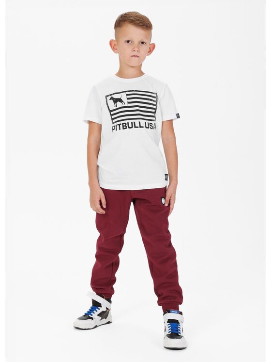 PITBULL PITBULL Spodnie dresowe Spodnie Bordowy Regular Fit