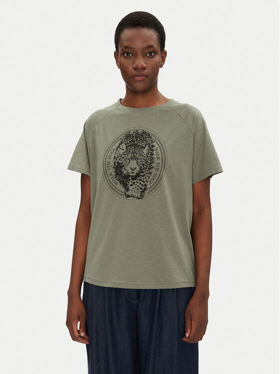 Fransa Fransa T-Shirt 20615456 Zielony Regular Fit