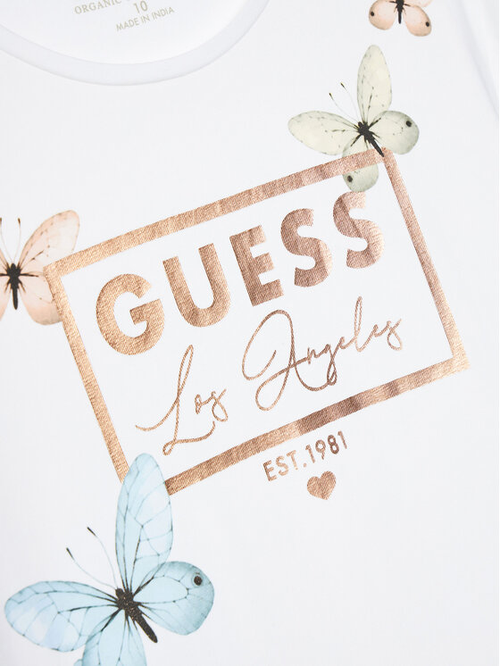 Guess Guess T-krekls J5RI33 K6YW4 Balts Regular Fit