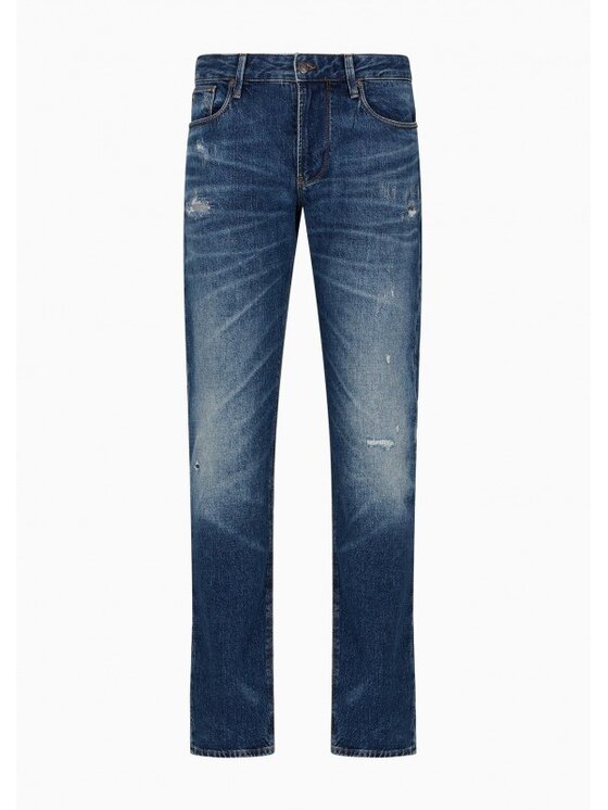 Emporio Armani Emporio Armani Jeansy 3EM000121 AF13281 Modrá Slim Leg