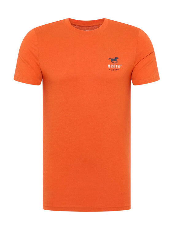 Mustang Mustang T-Shirt Style Austin Pomarańczowy Regular Fit