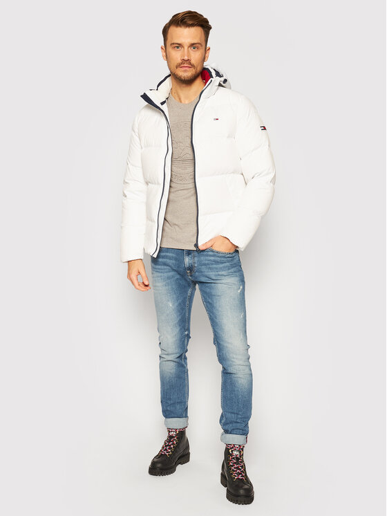 Tommy Jeans Pūkinė striukė Essential DM0DM08762 Balta Regular Fit •  Modivo.lt