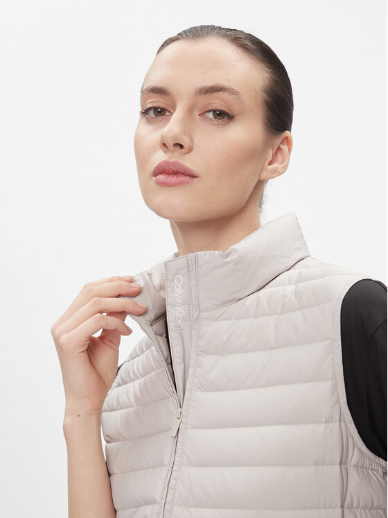 Calvin Klein Calvin Klein Bezrękawnik Packable Super Lw Padded Vest K20K206325 Beżowy Slim Fit