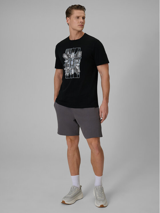 4F 4F T-Shirt CITY Czarny Regular Fit