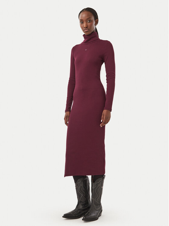 Tommy Jeans Tommy Jeans Плетена рокля Bodycon DW0DW23320 Виолетов Slim Fit