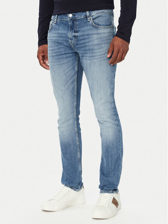 Guess Blugi Miami M6YAN1 D1478 Albastru deschis Skinny Fit
