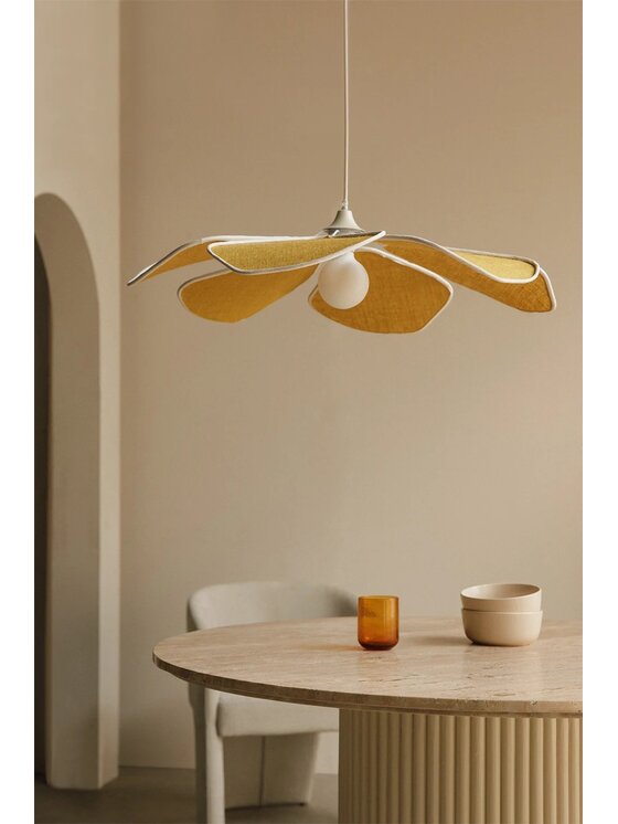 MIAhome MIAhome Lampa wisząca Benavid Ø75 cm Żółty
