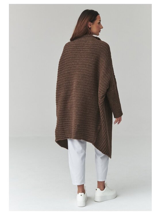 Makadamia Makadamia Sweter S173 Brązowy Loose Fit